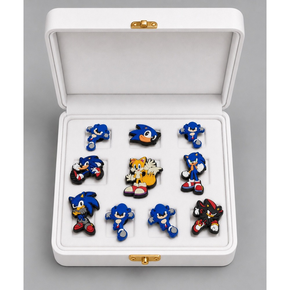 Sonic the Hedgehog Shoe Charms 10pc Set Tails Shadow for Clogs Backpacks Kids